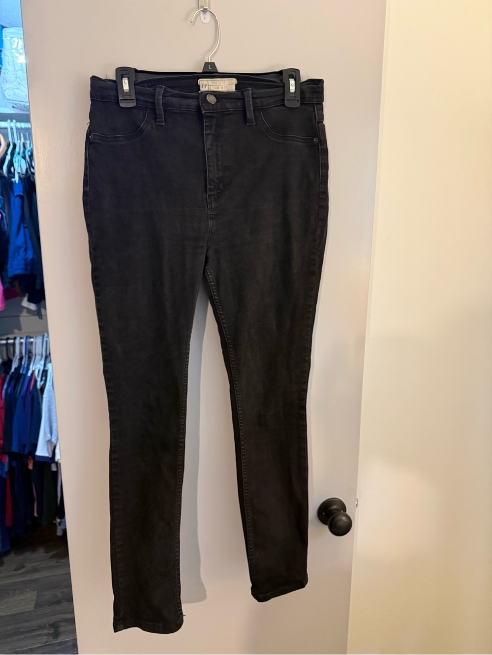 Free People Black Skinny High-Rise Jeans